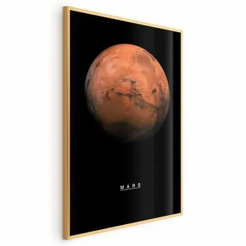 Plakat Mars 21x30 cm z ramą złotą bez marginesu
