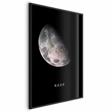 Plakat Księżyc 21x30 cm z ramą czarną bez marginesu