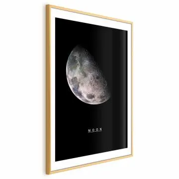 Plakat Księżyc 40x60 cm z ramą złotą z marginesem