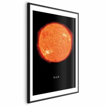 Plakat Słońce 60x90 cm z ramą czarną z marginesem