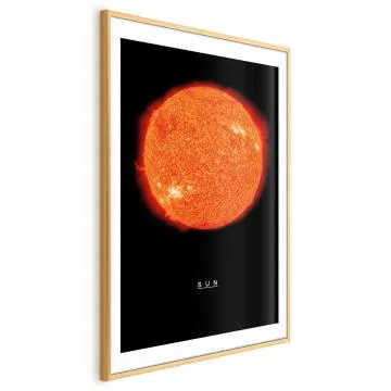 Plakat Słońce 60x90 cm z ramą złotą z marginesem