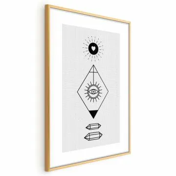 Plakat Symbole 21x30 cm z ramą złotą bez marginesu
