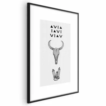 Plakat Zwierzęca czaszka 60x90 cm z ramą czarną z marginesem