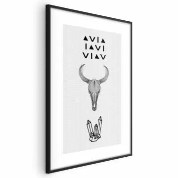 Plakat Zwierzęca czaszka 60x90 cm z ramą czarną bez marginesu