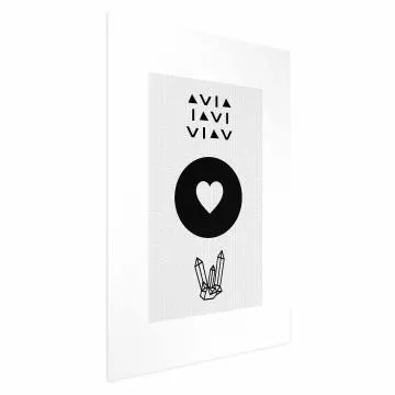 Plakat Serce i kryształty 21x30 cm bez ramy z marginesem
