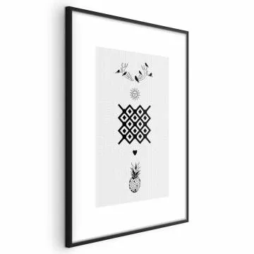 Plakat Szczęście 40x60 cm z ramą czarną z marginesem