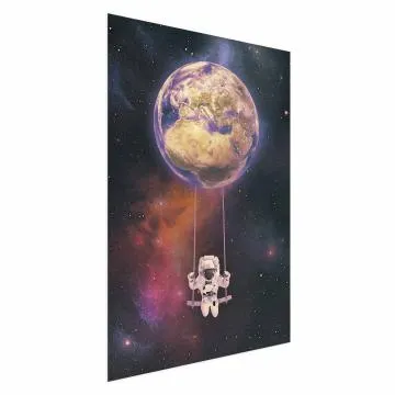 Plakat Kosmiczna huśtawka 21x30 cm bez ramy bez marginesu