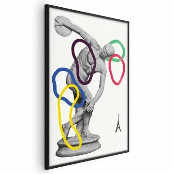 Plakat Rzut dyskiem 40x60 cm z ramą czarną bez marginesu