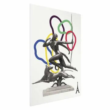 Plakat Strzelająca kobieta 60x90 cm bez ramy z marginesem