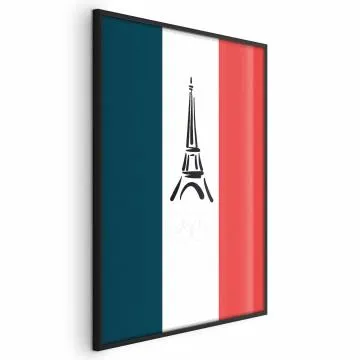 Plakat Symbole Francji 29,7x42 cm z ramą czarną bez marginesu