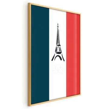 Plakat Symbole Francji 29,7x42 cm z ramą złotą bez marginesu