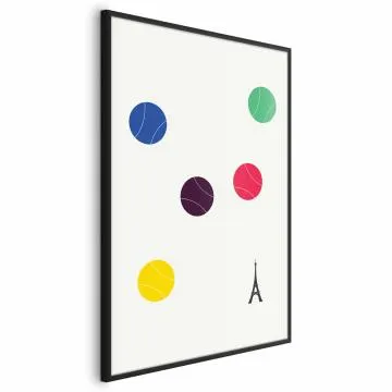 Plakat Wieża Eiffla i tenis 29,7x42 cm z ramą czarną bez marginesu