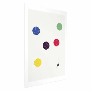 Plakat Wieża Eiffla i tenis 29,7x42 cm bez ramy bez marginesu