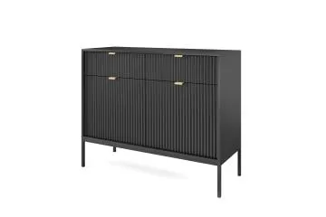 Komoda MILONA 2D2S 104 cm czarna mat