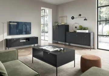 Komoda MILONA 2D 104 cm czarna mat