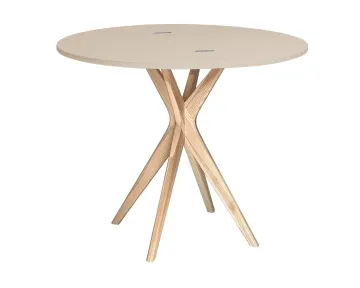 Stół półokrągły CUTTI 100x100 rozkładany cappuccino/jesion