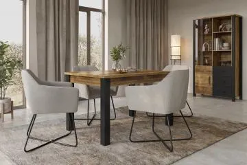Stół OLIN 180x95 appenzeller fichte/czarny