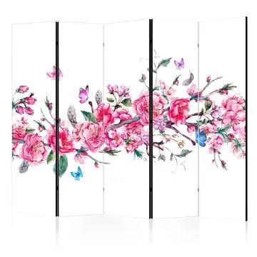 Parawan jednostronny Orient 225x172 cm 5-częściowy szary
