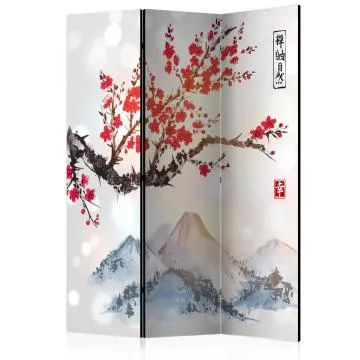 Parawan jednostronny Orient 135x172 cm 3-częściowy biały