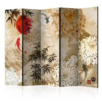 Parawan akustyczny Orient 225x172 cm 5-częściowy wielokolorowy