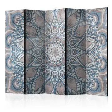 Parawan jednostronny Orient 225x172 cm 5-częściowy szary