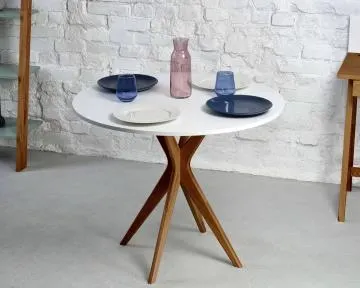 Stół okrągły CUTTI 80x80 szałwiowy/dąb