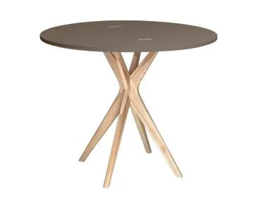 Stół półokrągły CUTTI 90x90 rozkładany brązowy/jesion