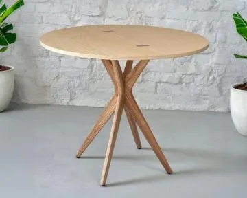 Stół półokrągły CUTTI 90x90 rozkładany jesion
