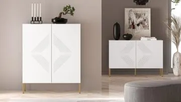 Komoda wysoka KLARA 100 2D biały mat