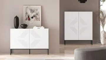 Komoda KLARA 110 2D biały mat z podstawą