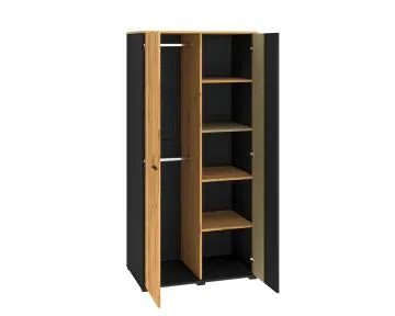 Szafa młodzieżowa COLIN 02 2D dąb złoty craft/czarna