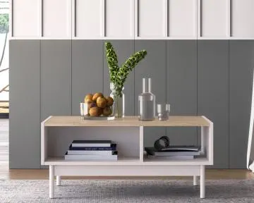 Stolik kawowy DUMI 90x60 kaszmirowy/dąb cremona