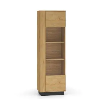 Witryna BRONX 1D 60cm dąb/czarna