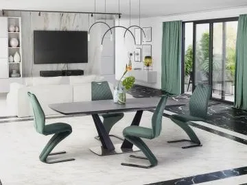Krzesło tapicerowane K442 VELVET ciemnozielone