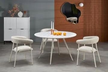 Krzesło tapicerowane K557 beżowe/białe