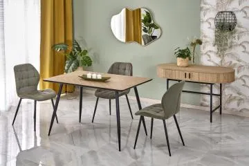 Stół BERTO 120x80 dąb naturalny/czarny