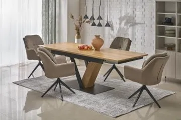 Stół rozkładany FANIS 160(220)x90 dąb naturalny/czarny