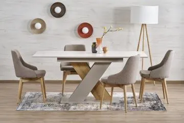 Stół rozkładany XARELTO 130(175)x85 kaszmirowy/dąb cremona