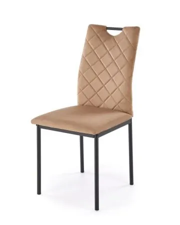 Krzesło tapicerowane K577 VELVET beżowe/czarne