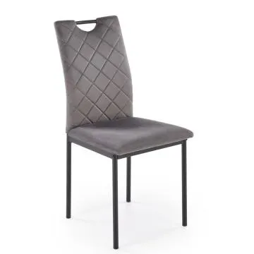 Krzesło tapicerowane K577 VELVET szare/czarne