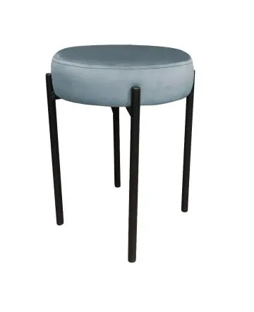 Taboret TORIN BL VELVET szary błękit 