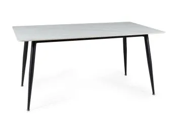 Stół RION 160x90 biały/czarny mat