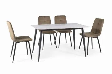 Stół RION 130x70 biały/czarny mat