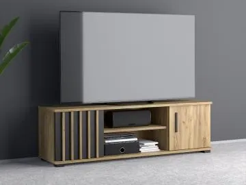 Szafka RTV KALI 140 czarna/dąb craft