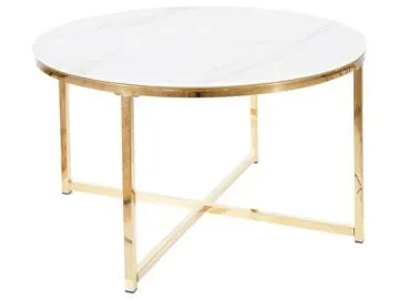 Ława SALMA 80x80 marmur/złota