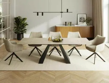 Stół rozkładany SALVADORE CERAMIC 160(240)x90 kremowy mat diamond cream
