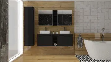Szafka pod umywalkę nablatową SANTA FE BLACK 60 cm czarny mat