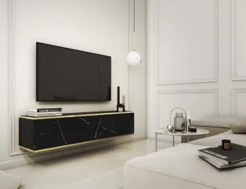 Szafka RTV KARL 135cm wisząca/stojąca czarny marmur