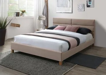 Łóżko tapicerowane SIERRA VELVET 160x200 beżowe