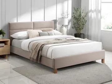 Łóżko tapicerowane SIERRA VELVET 120x200 beżowe